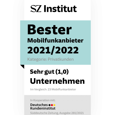 SZ-Institut_Siegel-Mobilfunkanbieter_21_22_CMYK_VORLAGE